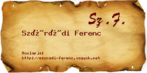 Szórádi Ferenc névjegykártya