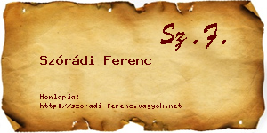 Szórádi Ferenc névjegykártya